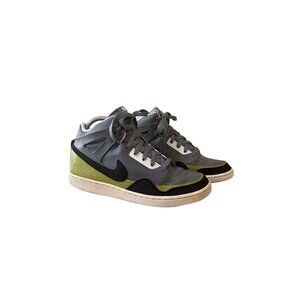 Nike AlphaBaller Mid Gray Black Cyber Leather Shoes 487858-001 Mens Size 7